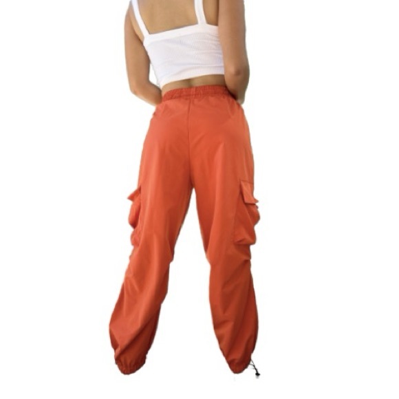 Women's Cherry Tomato Cargo Parachute Pants - Picture 3 of 3